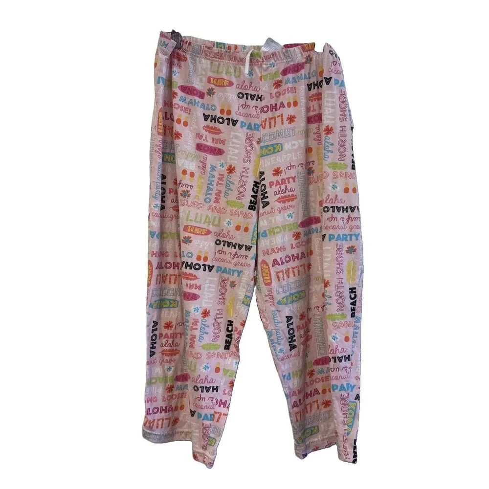 Secret Treasures Capri Pajama Pants Cotton Knit Beach Party Women XL Pink